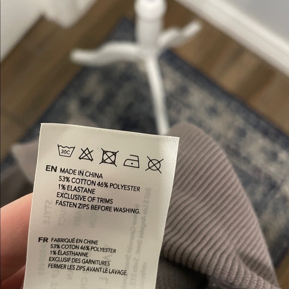 Varley Vine Half Zip Ottoman Rib Fabric Brown Gray Size Medium - Picture 10 of 11